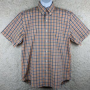 Arrow* Men's Short Sleeve Button Down Curved Hem Double Pocket Shirt~ Size Large